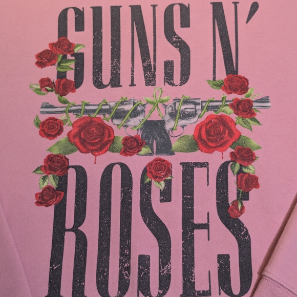Guns N' Roses Oversized Graphic Sweatshirt Pink M Medium 2024 Bravado Band Tee - Picture 2 of 6